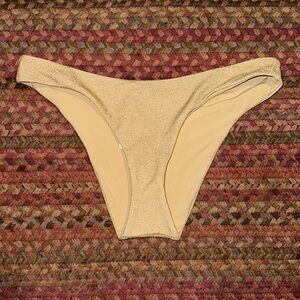 NWT AERIE GOLD SHIMMER CHEEKY SWIM BOTTOMS